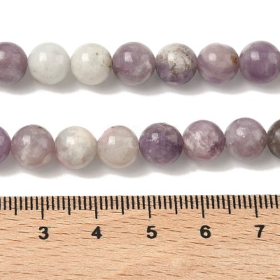 Dyed Round Natural Pink Tourmaline Beads Strands G-K089-8mm-05-1