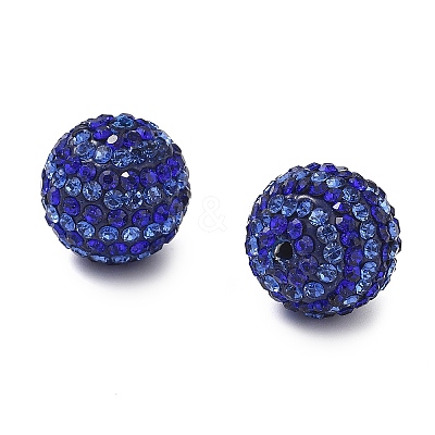 Stripe Pattern Polymer Clay Rhinestone Beads CLAY-NH0001-01I-1