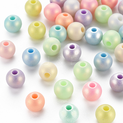 Spray Painted Opaque Acrylic Beads X-ACRP-S679-B33-1