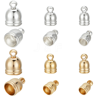 36Pcs 6 Style Brass Cord End Cap for Jewelry Making KK-BBC0010-92-1