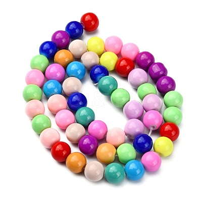 Baking Paint Glass Beads Strands X-DGLA-MSMC001-11-1