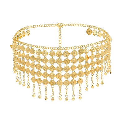 Iron Multi-Layered Coin Tassel Waist Belly Chains for Women FS-WG4A907-01-1