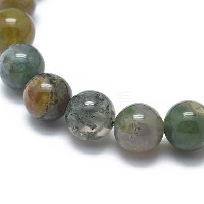 Natural Indian Agate Bead Stretch Bracelets BJEW-K212-C-010-1