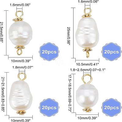 80Pcs 4 Style Acrylic Links & Pendants FIND-FH0003-09-1