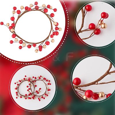 Plastic Artificial Berry Candle Ring AJEW-WH0401-05-1