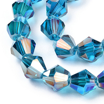 Electroplate Glass Beads Strands X-EGLA-Q118-8mm-B27-1