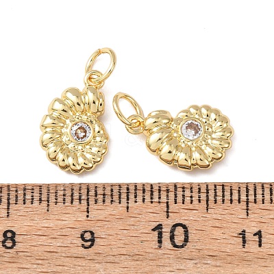 Brass Micro Pave Cubic Zirconia Charms KK-C143-32C-G-1