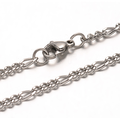 304 Stainless Steel Figaro Chains Necklaces NJEW-L398-03-1