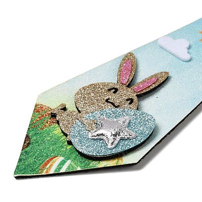 Easter Theme Rabbit Egg Glitter Felt Necktie LS-AJEW-C030-01C-1