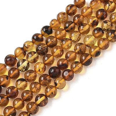 Natural Amber Beads Strands G-L095-B01-5mm-04-1