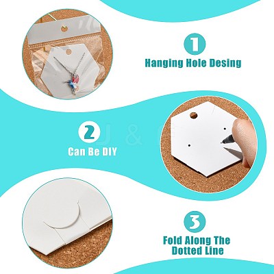 40Pcs Paper Jewelry Display Cards CDIS-FS0001-32B-1