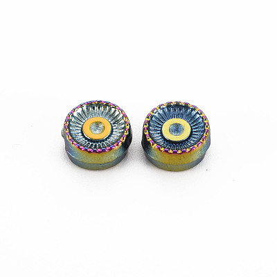 Rack Plating Rainbow Color Alloy Beads Rhinestone Settings PALLOY-S180-367-1