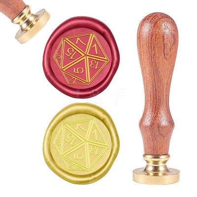Brass Wax Seal Stamp AJEW-CP0002-05-90-05-1
