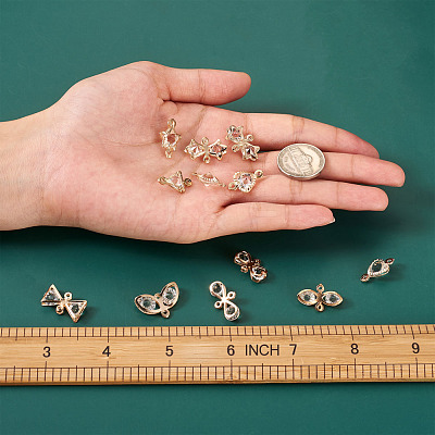 Alloy Rhinestone Crystal Links Connectors PALLOY-TA0002-26LG-1