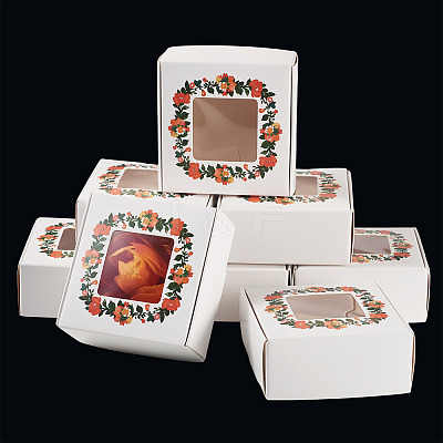 White Cardstock Flower Printed Paper Packaging Mailer Boxes CON-TAC0022-01-1