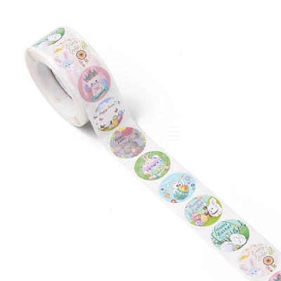 8 Patterns Easter Theme Self Adhesive Paper Sticker Rolls DIY-C060-03P-1
