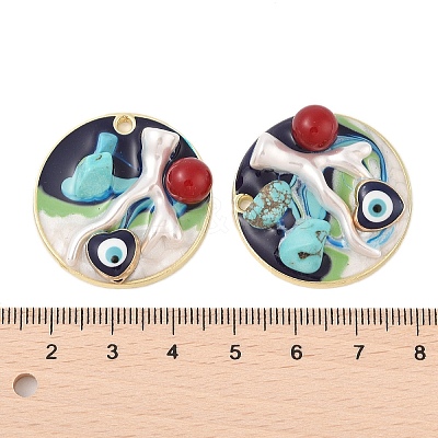 Rack Plating Alloy Enamel Pendants FIND-Z062-01G-06-1
