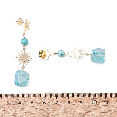 4 Pairs 201 Stainless Steel Dangle Stud Earrings EJEW-TA00794-1