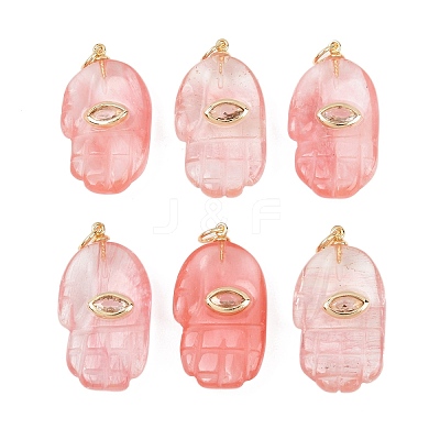 Cherry Quartz Glass Pendants G-Z134-05C-1