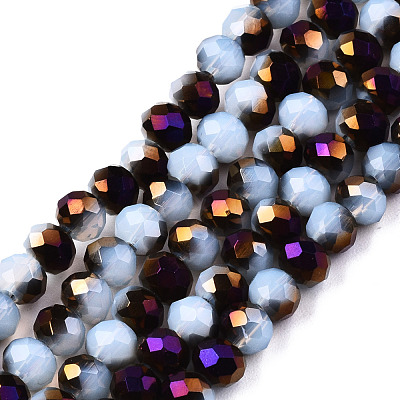 Electroplate Glass Beads Strands EGLA-A034-J6mm-F07-1