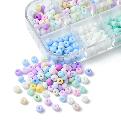 480Pcs 12 Colors 6/0 Glass Seed Beads SEED-FS0001-27-1