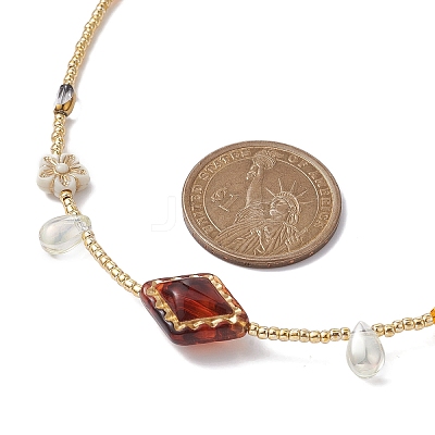 Glass Seed & Acrylic Beaded Necklaces NJEW-JN04469-1