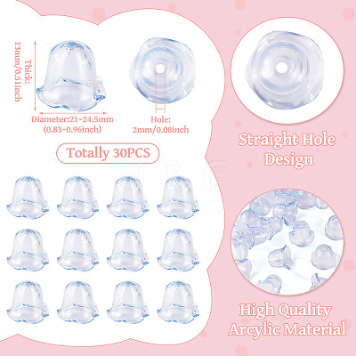 30Pcs Acrylic Bead Caps for Wind Chimes Making TACR-TA0001-69D-1