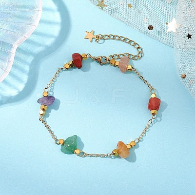 Natural Mixed Gemstone Beaded Bracelets BJEW-JB11310-03-1