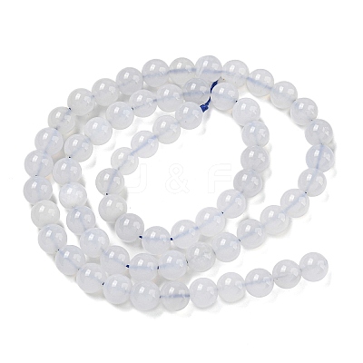 Natural Blue Chalcedony Beads Strands G-K310-C12-6mm-A-1