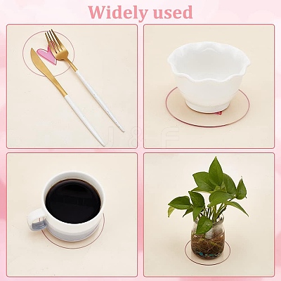 6Pcs Transparent Acrylic Cup Mats AJEW-FG0002-10B-1