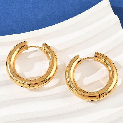 202 Stainless Steel Polishing Hoop Earrings EJEW-M106-02G-06-1