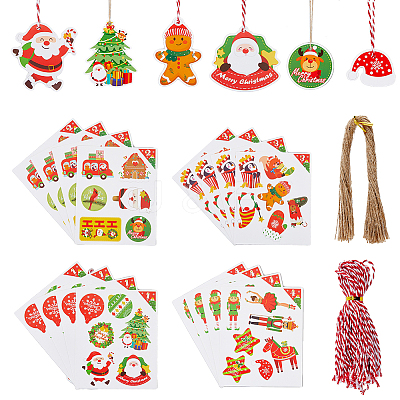 Christmas Theme Paper Gift Christmas Greeting Card Tags DIY-WH0349-93-1