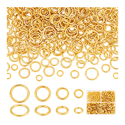 360Pcs 4 Styles Alloy Soldered Closed Jump Rings KK-PH0010-13G-1
