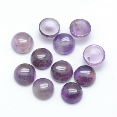 Natural Amethyst Cabochons X-G-P393-R14-6mm-1