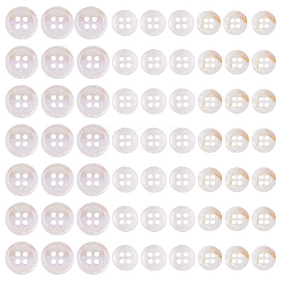 105Pcs 3 Styles Natural 4-Hole Freshwater Shell Buttons BUTT-TA0001-26-1