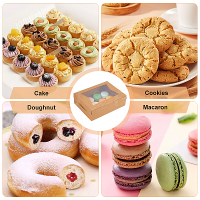 20Pcs Rectangle Kraft Paper Storage Gift Boxes with Clear Visible Window CON-BC0007-42-1-1