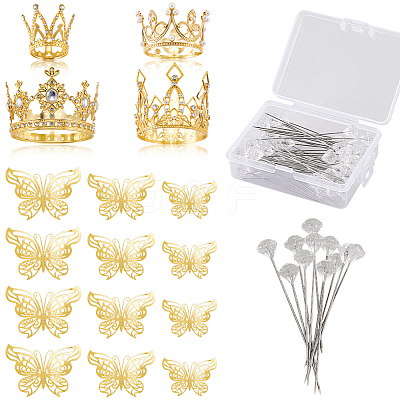 Crown Zinc Alloy Cake Decoration AJEW-CP0008-85S-1