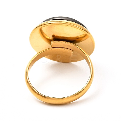 Half Round Mixed Gemstone Ring for Girl Women RJEW-JR00396-1