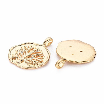Brass Micro Pave Clear Cubic Zirconia Pendants KK-S356-690-1