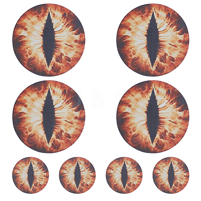 4 Pairs 2 Styles Eye PVC Headlight Car Sticker AJEW-HY0002-38C-1