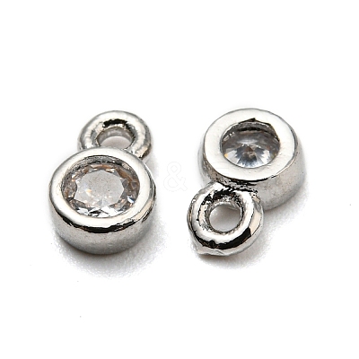 Brass Cubic Zirconia Charms ZIRC-P068-01P-1