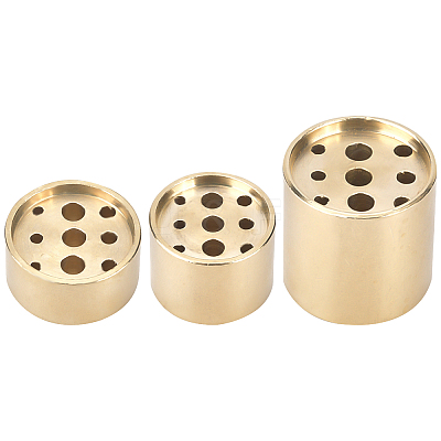 3Pcs 3 Style Brass Incense Burner Holder AJEW-GA0003-75-1