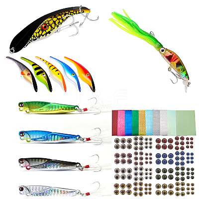 20 Sheets 12 Styles PVC Plastic Fishing Lures Sticker DIY-FG0003-01-1