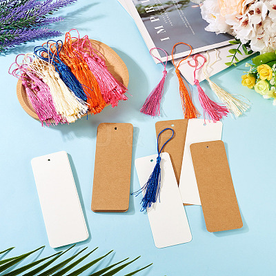 40Pcs 2 Colors Paper Blank Bookmarks AJEW-TA0003-12-1