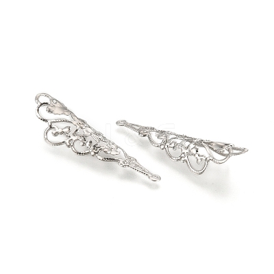 Tarnish Resistant Original Color 201 Stainless Steel Curly Filigree Pendants X-STAS-E083-41P-1