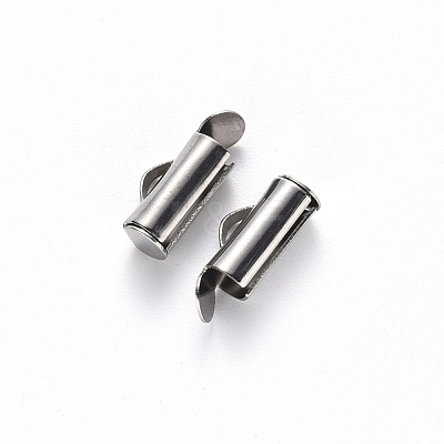 Tarnish Resistant 304 Stainless Steel Slide On End Clasp Tubes STAS-S115-01C-P-1