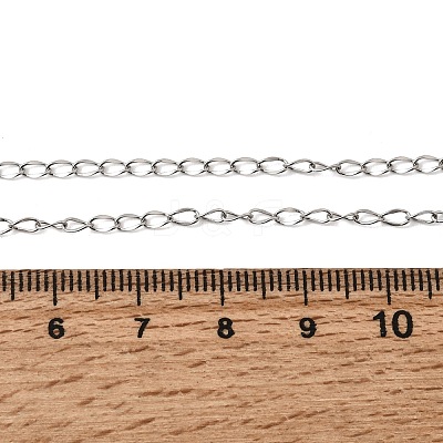 2MM Women's 304 Stainless Steel Twisted Chain Necklaces NJEW-A067-02P-1