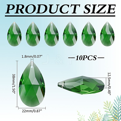 10Pcs Glass Pendants GLAA-ME0001-16B-1