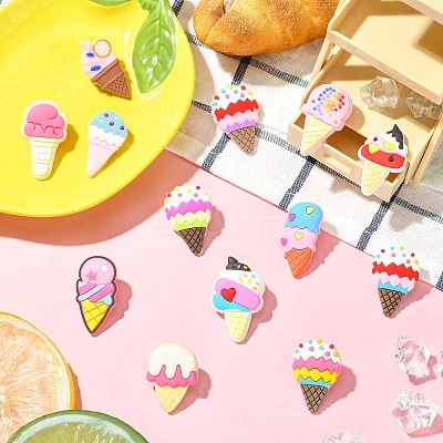 13Pcs PVC Ice Cream Lapel Pin Backs for Backpack Clothes JEWB-CJC0022-014B-1