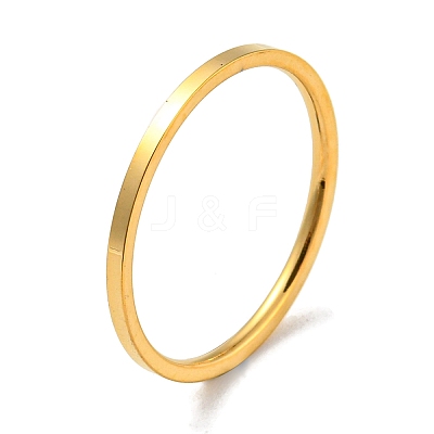 Ion Plating(IP) 304 Stainless Steel Simple Plain Band Finger Ring for Women Men RJEW-F152-05G-E-1